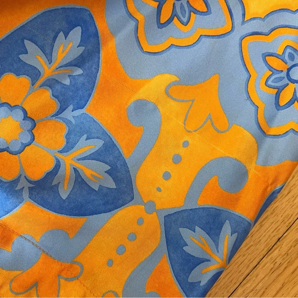 LA DOUBLEJ Printed feather-trimmed silk minidress - Picture 6 of 7